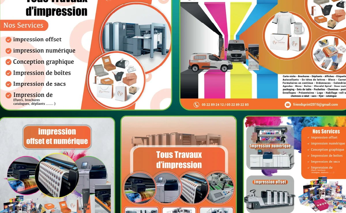 Supports commerciaux — Flyers · Affiches · Mise en page · Fichiers d’impression